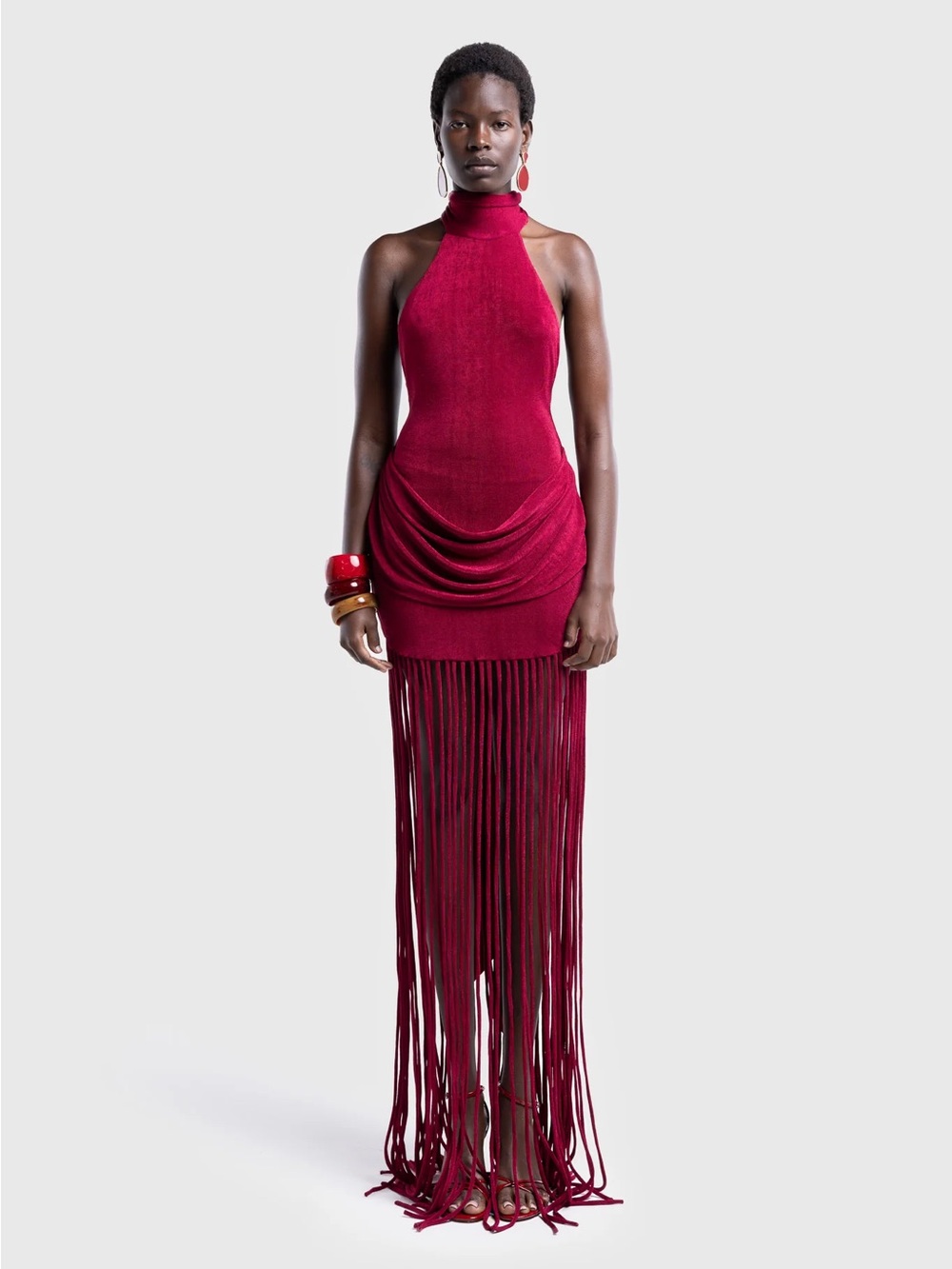 Zuma Tassel Dress - Deep Cherry